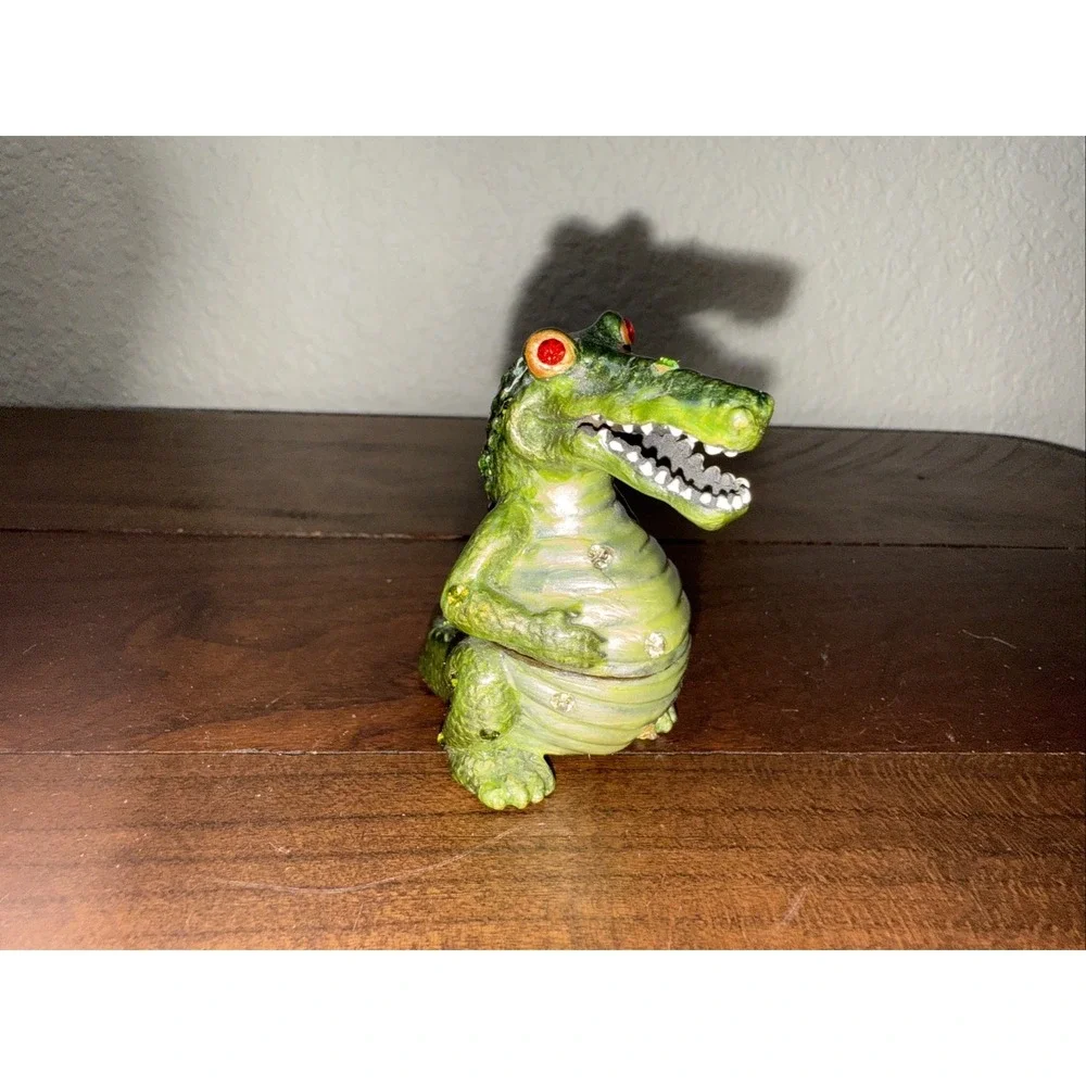 Alligator Gator Trinket Box~Crystals~Metal~Adorable~Collectible~GO GATORS!